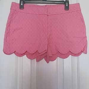 crown & ivy Pink Scallop Hem Quilted Skort Shorts